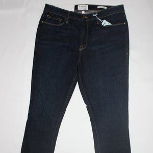 FRAME LE SKINNY DE JEANNE MIDRISE SKINNY JEANS SZ 34 (RUNS SMALL WAIST 32")